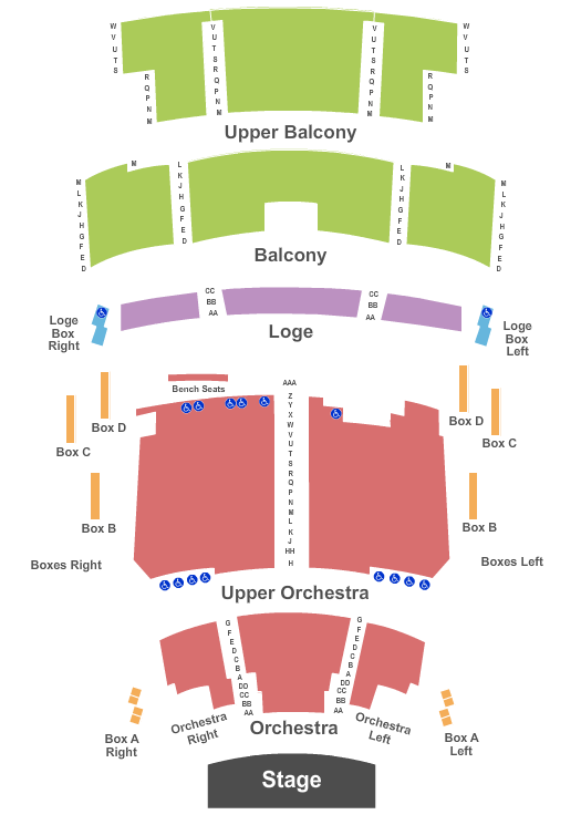 seating chart for Granada Theatre - Santa Barbara - End Stage - eventticketscenter.com