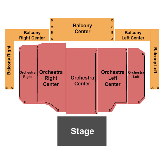 Grand Ballroom at The Scranton Cultural Center - Masonic Temple Endstage Seating Chart