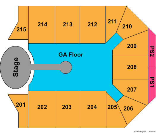 Global Credit Union Arena At Grand Canyon University Endstage GA Floor Seating Chart
