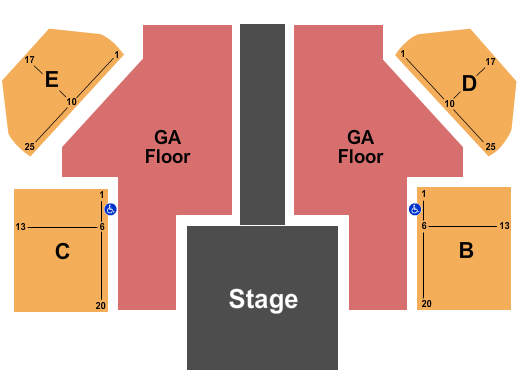 Grand Casino Mille Lacs Event Center Concert GA Floor Seating Chart