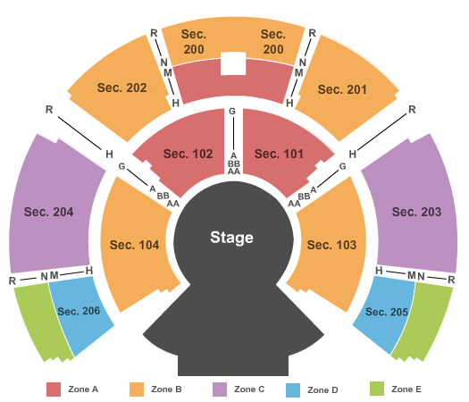 Grand Chapiteau - Ball Arena Amaluna - Zone Seating Chart