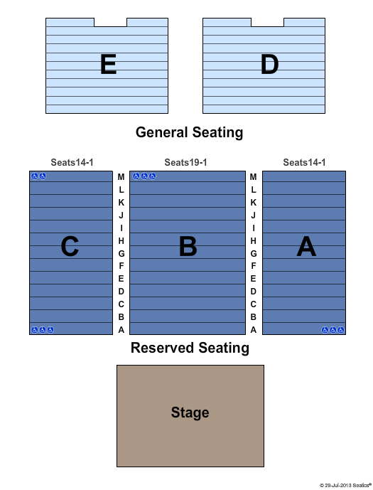Grand Event Center At the Golden Nugget End Stage Seating Chart