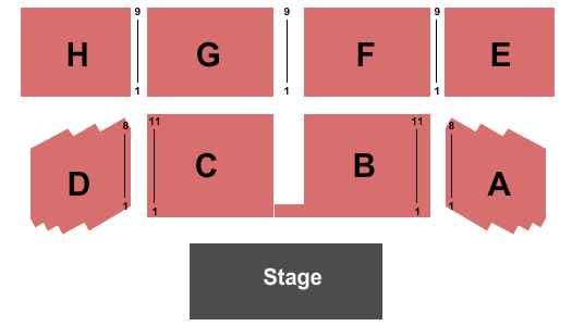 Grand Falls Casino End Stage Seating Chart