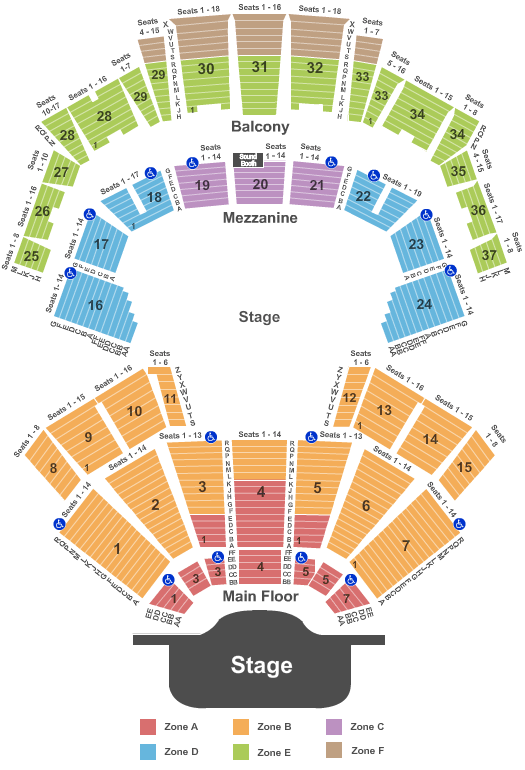 Grand Ole Opry House End Stage - IntZone Seating Chart