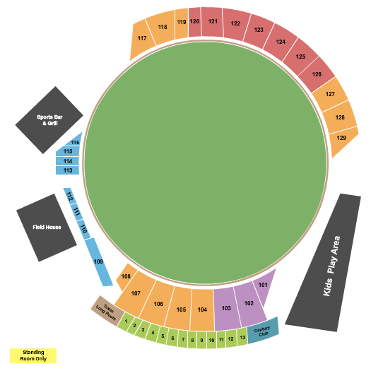 Grand Prairie Stadium Cricket Zone Seating Chart