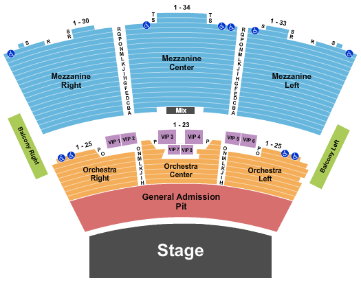 Grand Sierra Theatre Endstage GA Pit 2 Seating Chart