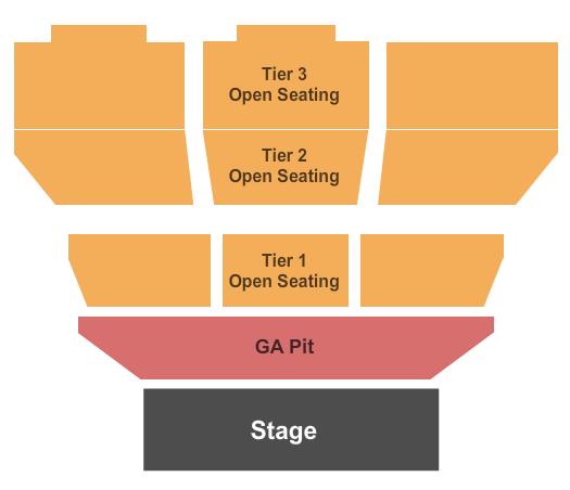 Grand Sierra Theatre Three Tier Open Seating GA Pit Seating Chart