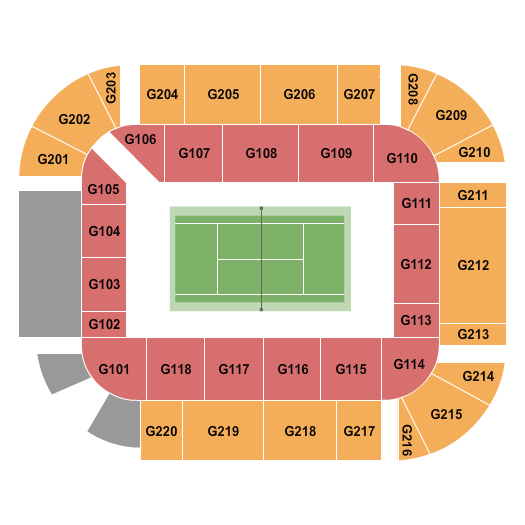 Grandstand Court At Lindner Family Tennis Center Grandstand Court 3 Seating Chart