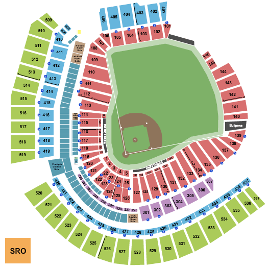 Great American Ballpark seating chart for the Cincinnati Reds.