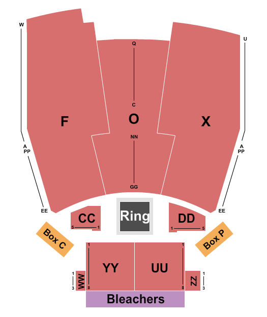 Find your seats with this Great Cedar Showroom at Foxwoods Seating Chart