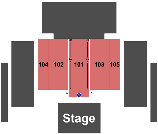Great Hall at Charles F. Dodge City Center Endstage 6 Seating Chart