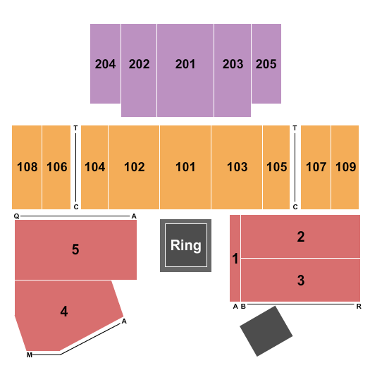 Great Hall at Charles F. Dodge City Center Boxing 2 Seating Chart