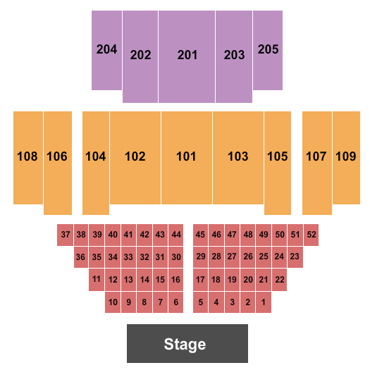 Great Hall at Charles F. Dodge City Center Endstage 4 Seating Chart