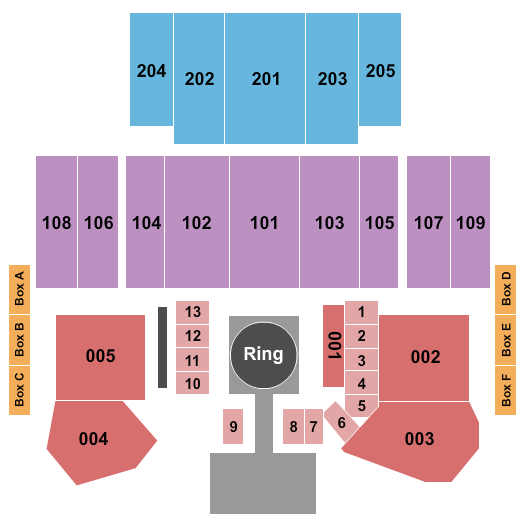 Great Hall at Charles F. Dodge City Center MMA Seating Chart