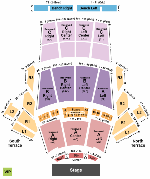 Greek Theatre - Los Angeles CA Endstage 3 Seating Chart