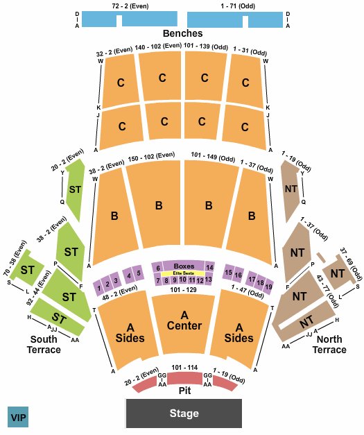 The Greek Theatre Seating Chart - Los Angeles