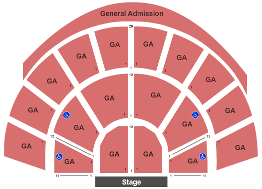 seating chart for Greek Theatre - U.C. Berkeley - End Stage GA - eventticketscenter.com