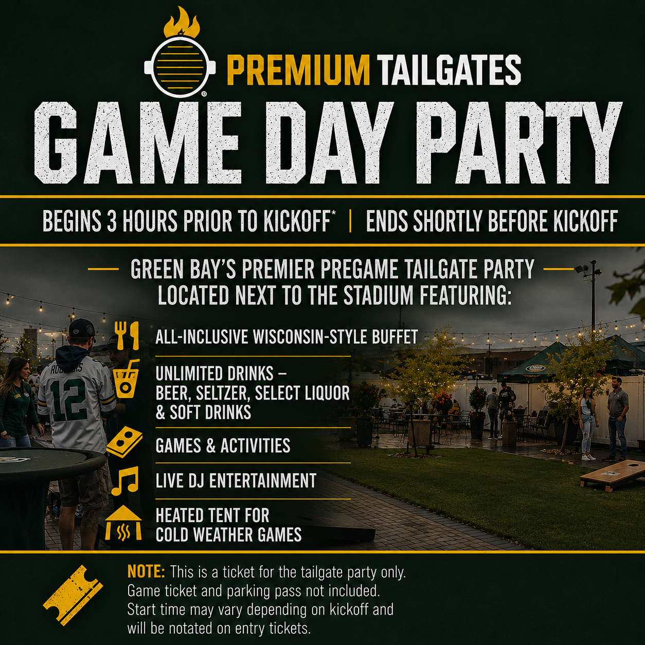 Premium Tailgate Party: Green Bay Packers vs. Dallas Cowboys