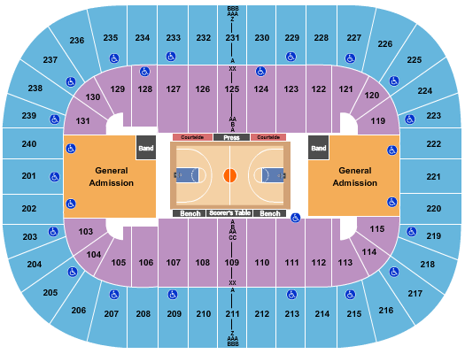 seating chart for Greensboro Coliseum At Greensboro Coliseum Complex - ACC Women's Basketball Tournament - eventticketscenter.com