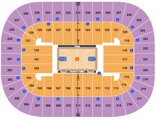 seating chart for Greensboro Coliseum At Greensboro Coliseum Complex - Basketball - eventticketscenter.com