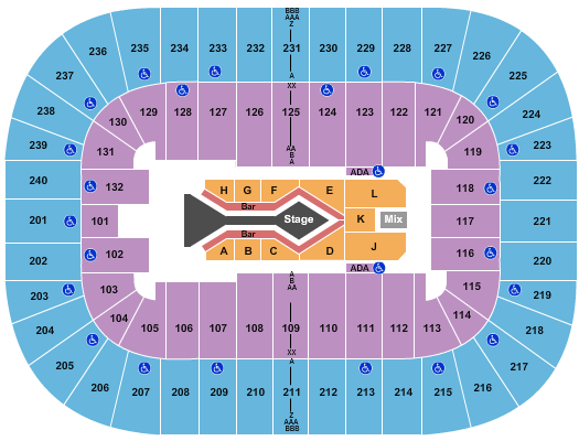 seating chart for Greensboro Coliseum At Greensboro Coliseum Complex - Blake Shelton 2 - eventticketscenter.com