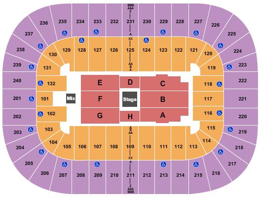 Greensboro Coliseum At Greensboro Coliseum Complex Center Stage 2 Seating Chart