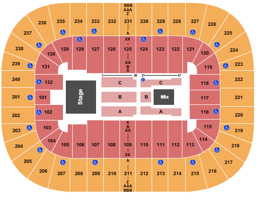 seating chart for Greensboro Coliseum At Greensboro Coliseum Complex - Eagles - eventticketscenter.com