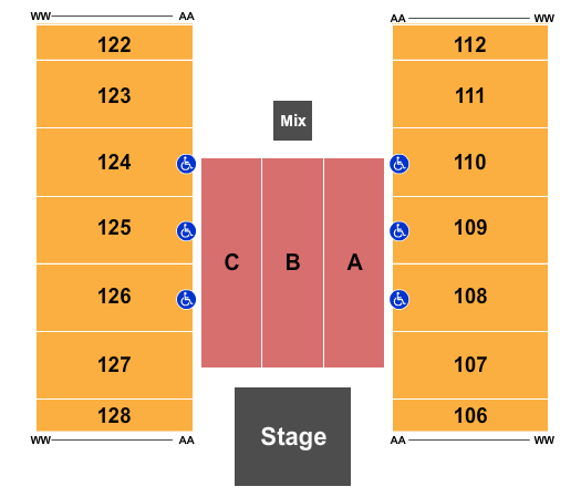 Special Events Center At Greensboro Coliseum Complex Endstage 2 Seating Chart