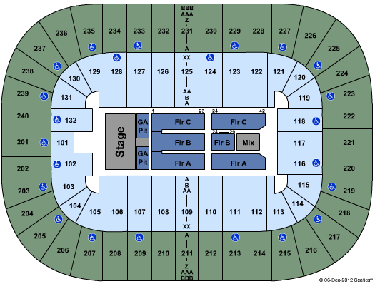 Greensboro Coliseum At Greensboro Coliseum Complex Endstage GA Pit 1 Seating Chart