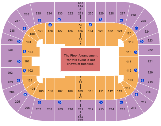 Greensboro Coliseum At Greensboro Coliseum Complex Generic Floor Seating Chart