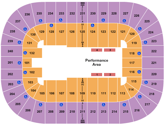 seating chart for Greensboro Coliseum At Greensboro Coliseum Complex - Jurassic World - eventticketscenter.com