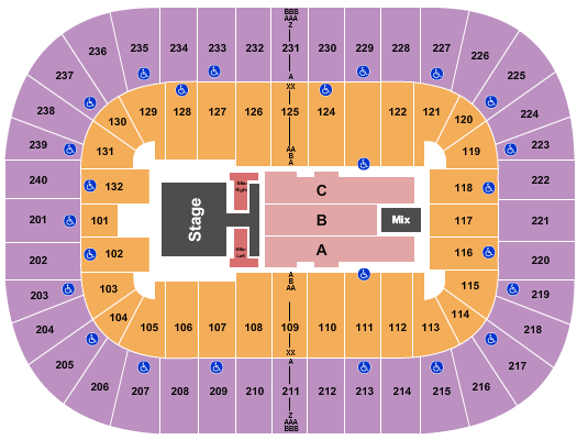 seating chart for Greensboro Coliseum At Greensboro Coliseum Complex - Kenny Chesney-2 - eventticketscenter.com