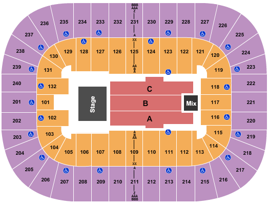 seating chart for Greensboro Coliseum At Greensboro Coliseum Complex - Los Angeles Azules - eventticketscenter.com