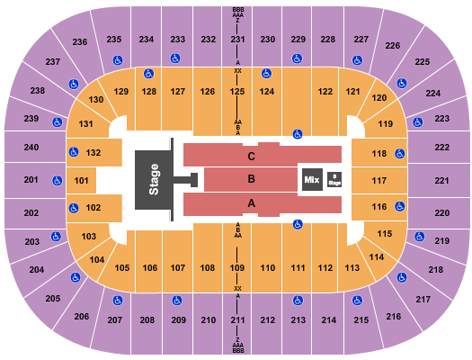 seating chart for Greensboro Coliseum At Greensboro Coliseum Complex - Mana 2022 - eventticketscenter.com