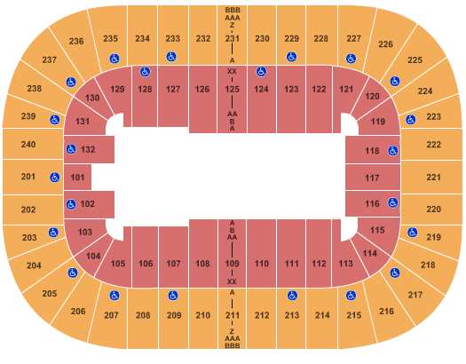 Greensboro Coliseum At Greensboro Coliseum Complex Open Floor Seating Chart