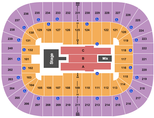 seating chart for Greensboro Coliseum At Greensboro Coliseum Complex - Pentatonix - eventticketscenter.com