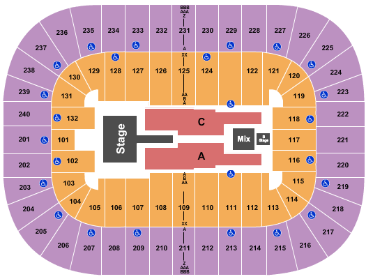 seating chart for Greensboro Coliseum At Greensboro Coliseum Complex - Thomas Rhett - eventticketscenter.com