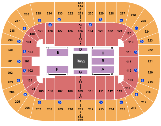 Greensboro Coliseum At Greensboro Coliseum Complex WWE 2 Seating Chart