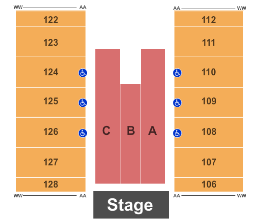 Special Events Center At Greensboro Coliseum Complex End Stage Seating Chart