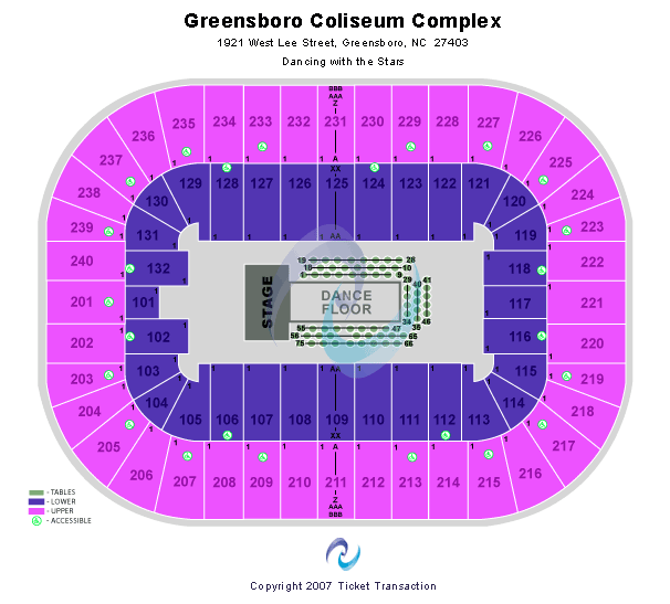 Greensboro Coliseum At Greensboro Coliseum Complex Dancing With The Stars Seating Chart