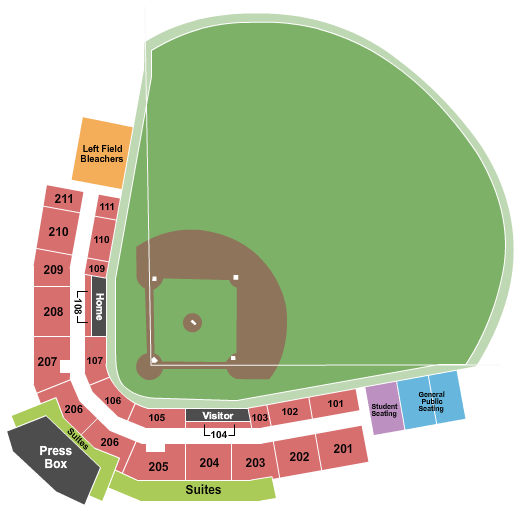 Greer Field at Turchin Stadium Baseball Seating Chart
