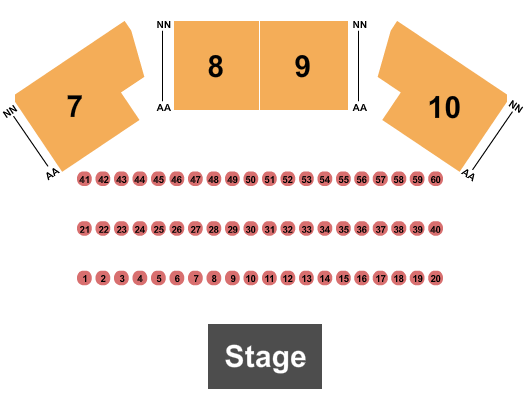 Grey Eagle Resort & Casino Endstage Tables Seating Chart