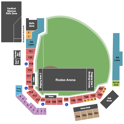 Grizzlies Ballpark Rodeo Seating Chart