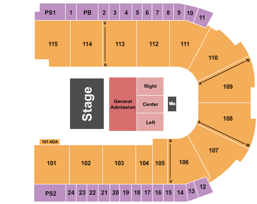 Grossinger Motors Arena Seating Chart
