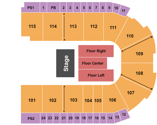 Grossinger Motors Arena Half House 2 Seating Chart