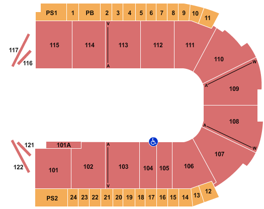 Grossinger Motors Arena Open Floor Seating Chart