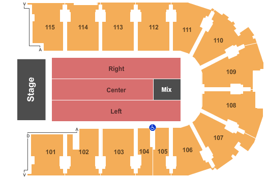 Grossinger Motors Arena Standard Seating Chart