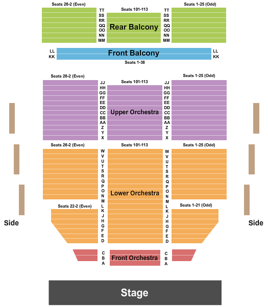 Luhrs Performing Arts Center Seating Map