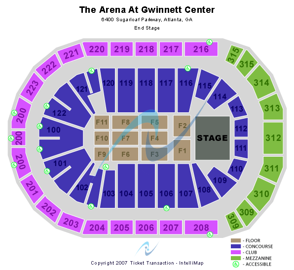 Gas South Arena Nickelback Seating Chart