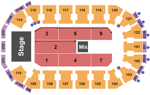 Our seats inside the DCU Center Section 110, Row JJ Seats 10-11